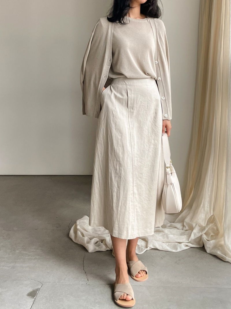 BARI - Korean Women Fashion - #Kfashion - Linen Long Skirt - 3