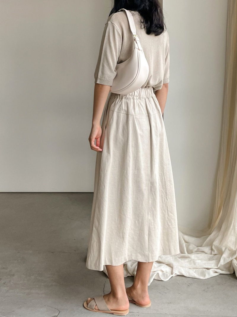 BARI - Korean Women Fashion - #Kfashion - Linen Long Skirt - 5