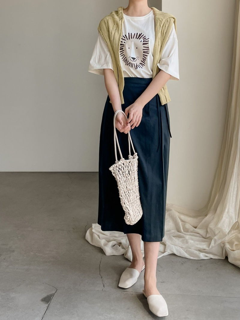 BARI - Korean Women Fashion - #Kfashion - Pintuck Wrap Skirt - 5