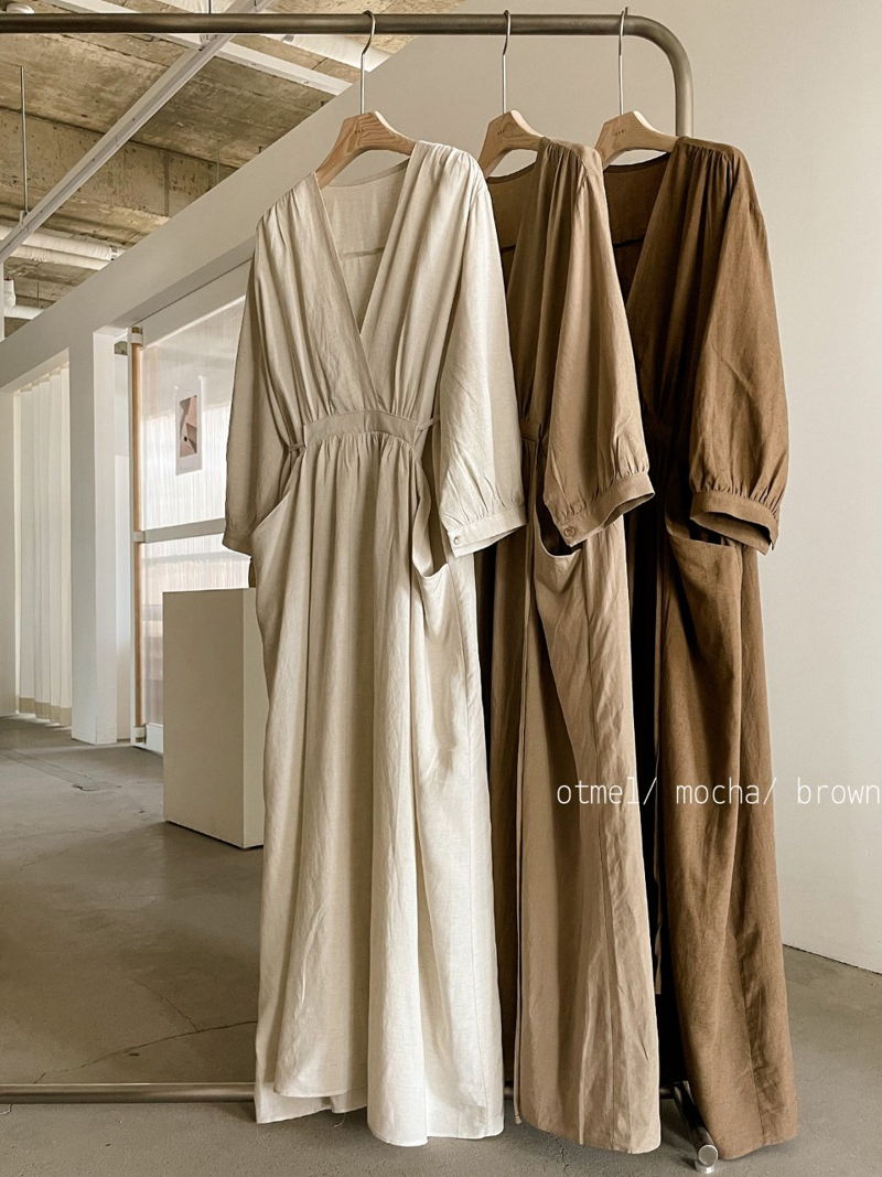 BARI - Korean Women Fashion - #Kfashion - Loose Linen One-piece