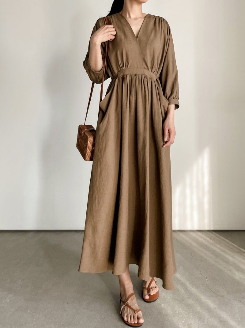 BARI - Korean Women Fashion - #Kfashion - Loose Linen One-piece - 2