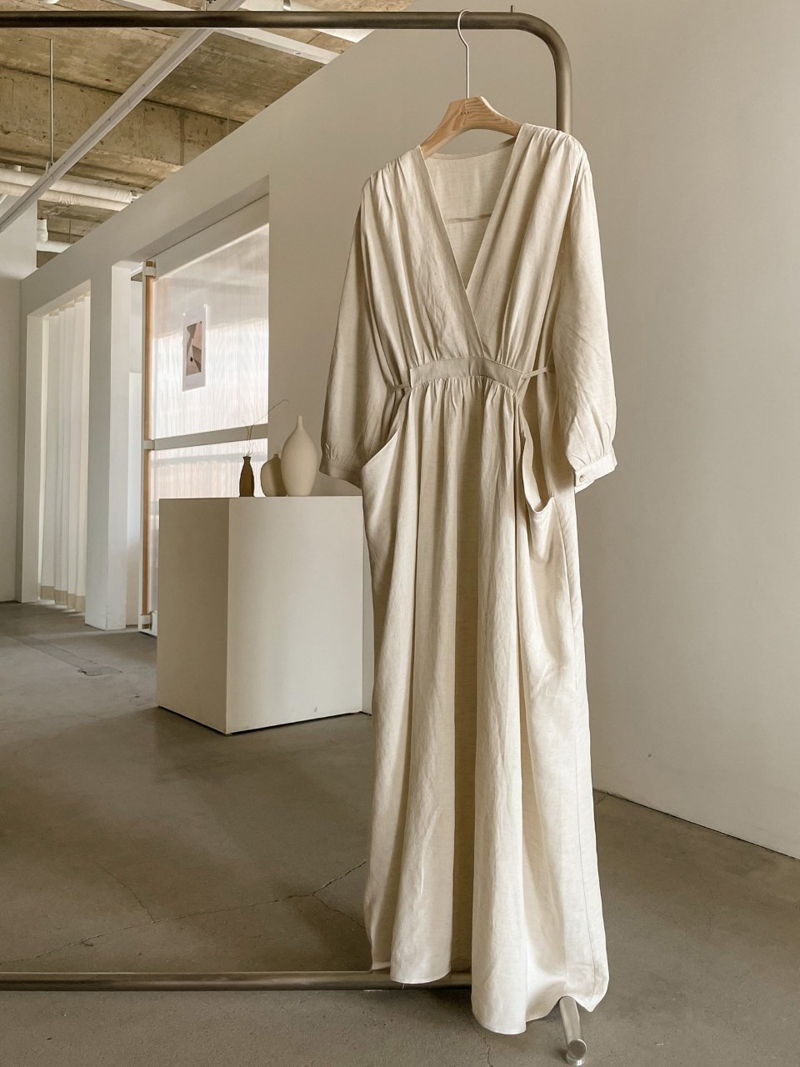 BARI - Korean Women Fashion - #Kfashion - Loose Linen One-piece - 3