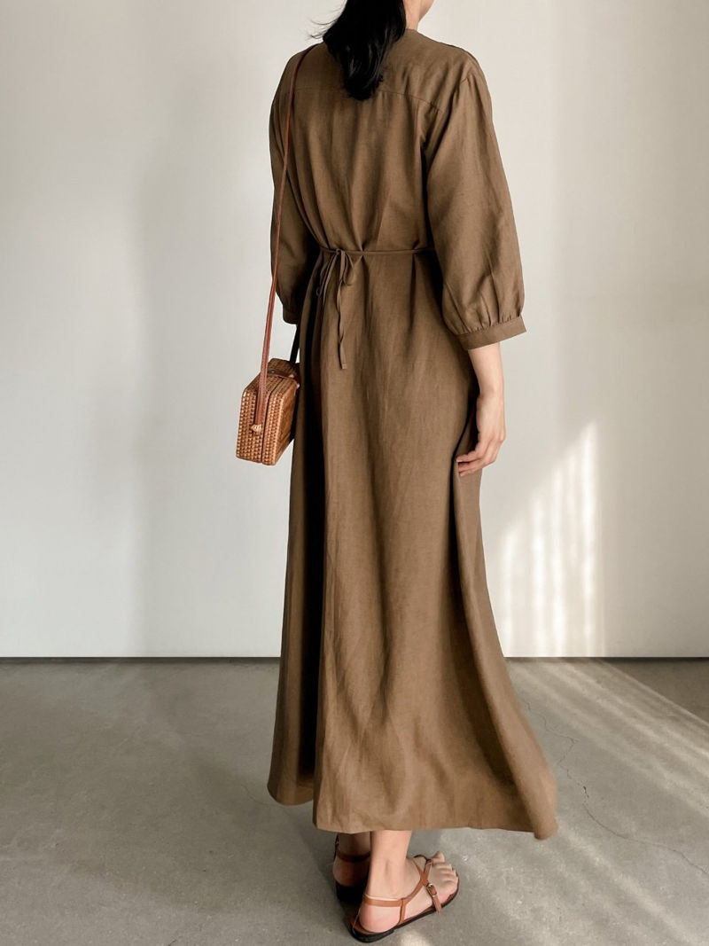 BARI - Korean Women Fashion - #Kfashion - Loose Linen One-piece - 4