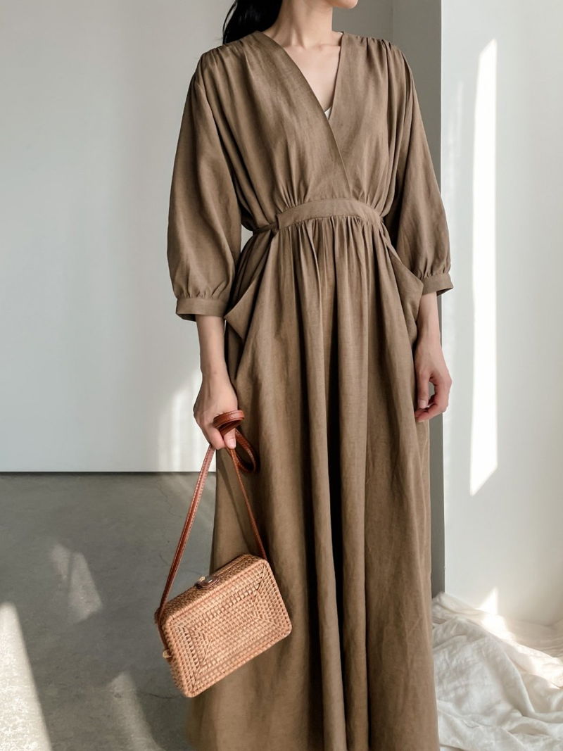 BARI - Korean Women Fashion - #Kfashion - Loose Linen One-piece - 5