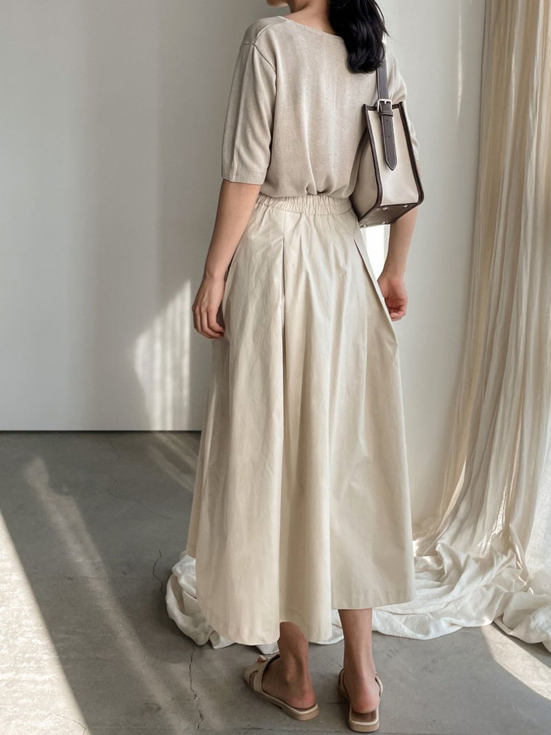 BARI - Korean Women Fashion - #Kfashion - Cotton Pintuck Skirt - 3