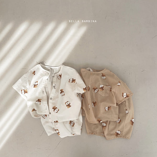 BELLA BAMBINA - Korean Children Fashion - #Kfashion4kids - Brother and Sister Bear Top Bottom Set - 2