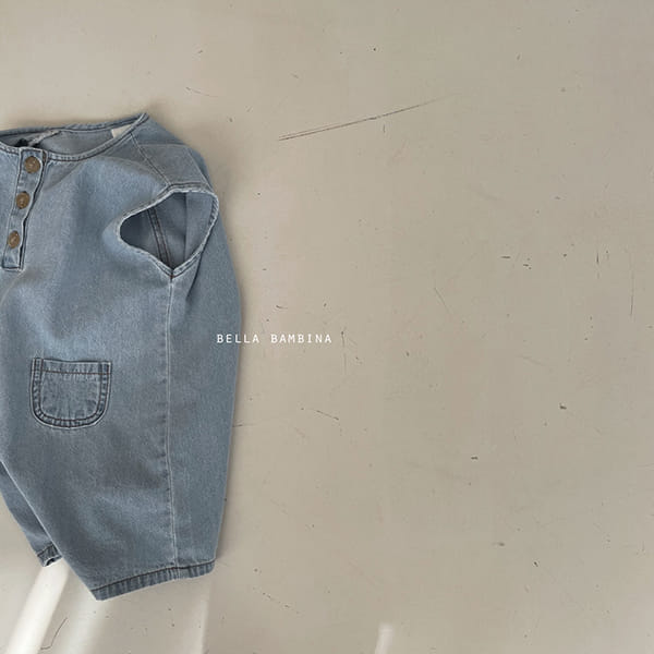 BELLA BAMBINA - Korean Children Fashion - #Kfashion4kids - Bebe Bubble Denim Bodysuit - 4
