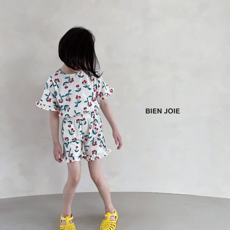 BIEN JOIE - Korean Children Fashion - #Kfashion4kids - Raspberry Top Bottom Set - 12