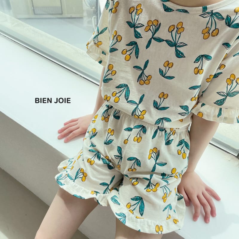 BIEN JOIE - Korean Children Fashion - #Kfashion4kids - Raspberry Top Bottom Set - 3