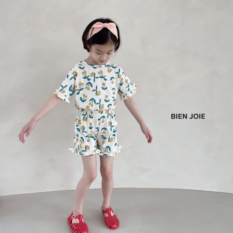 BIEN JOIE - Korean Children Fashion - #Kfashion4kids - Raspberry Top Bottom Set - 8