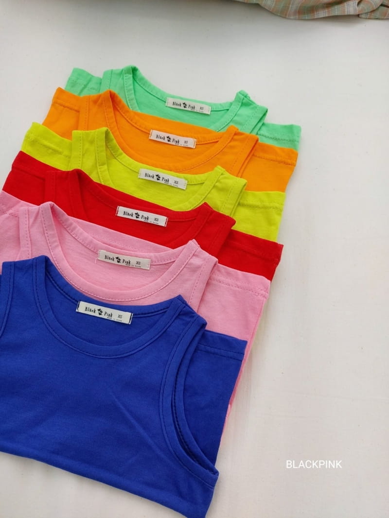 BLACK PINK - Korean Children Fashion - #Kfashion4kids - Simple Basic Sleeveless