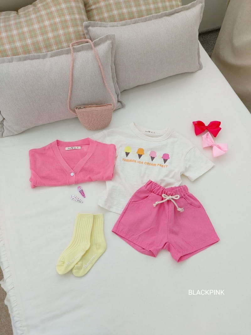 BLACK PINK - Korean Children Fashion - #Kfashion4kids - Ice Cream Slub Tee