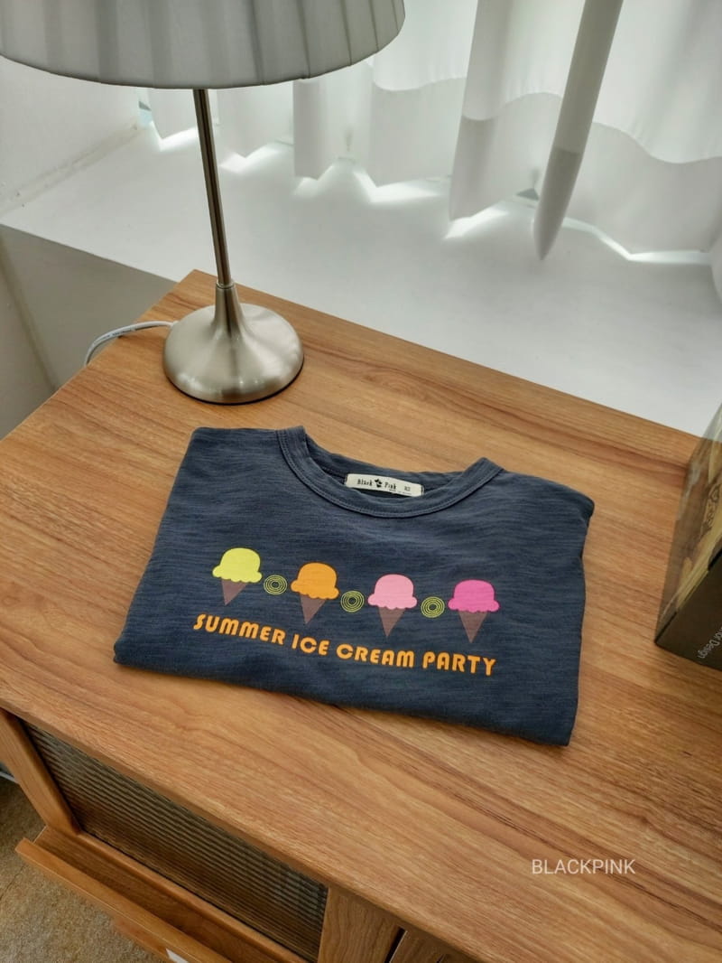 BLACK PINK - Korean Children Fashion - #Kfashion4kids - Ice Cream Slub Tee - 10