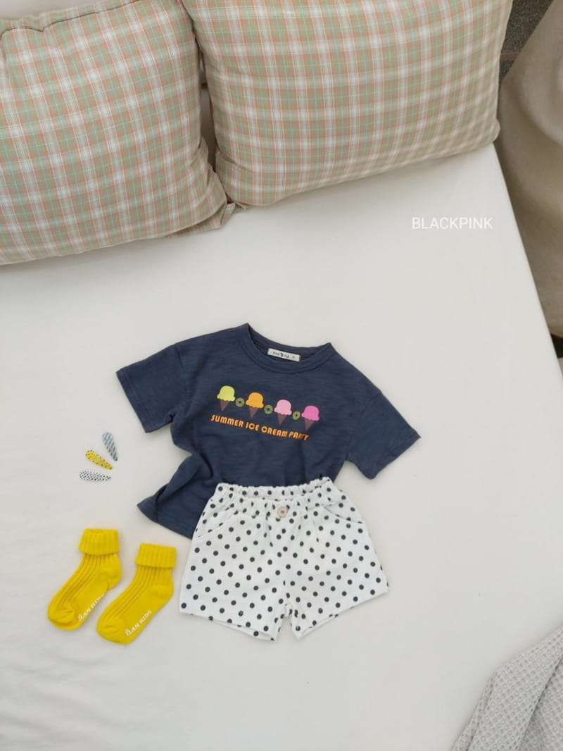 BLACK PINK - Korean Children Fashion - #Kfashion4kids - Ice Cream Slub Tee - 12