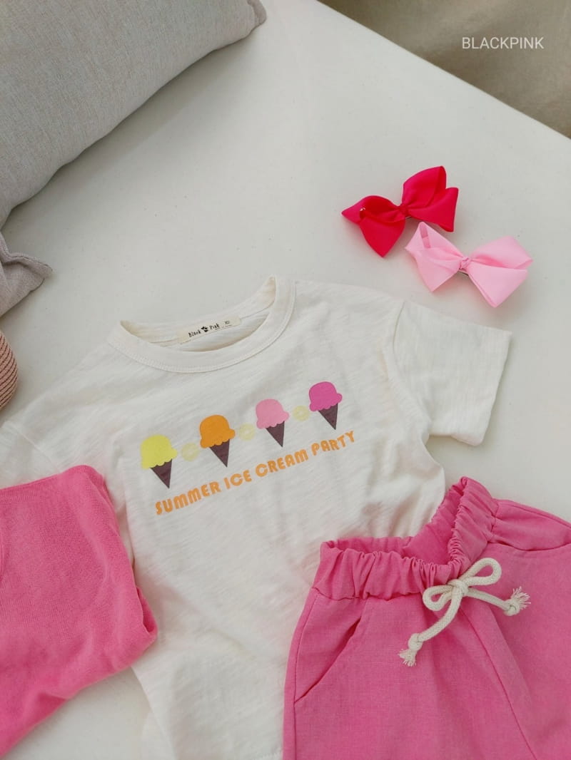 BLACK PINK - Korean Children Fashion - #Kfashion4kids - Ice Cream Slub Tee - 4
