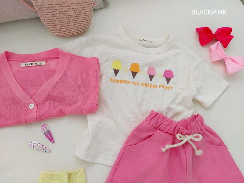BLACK PINK - Korean Children Fashion - #Kfashion4kids - Ice Cream Slub Tee - 5