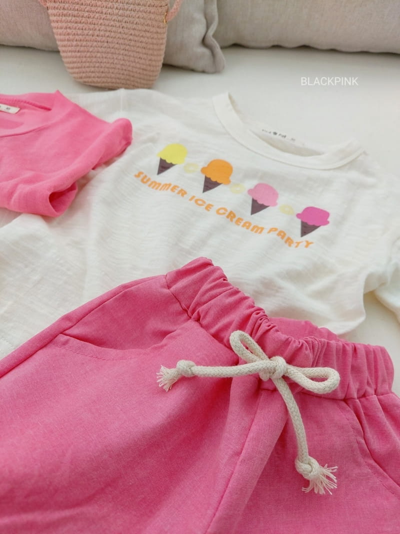 BLACK PINK - Korean Children Fashion - #Kfashion4kids - Ice Cream Slub Tee - 6