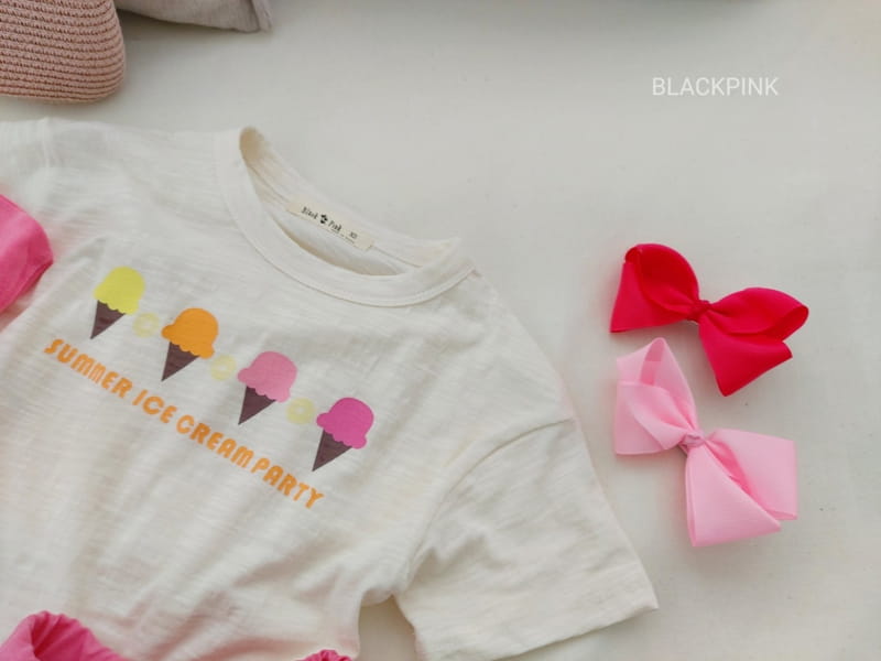BLACK PINK - Korean Children Fashion - #Kfashion4kids - Ice Cream Slub Tee - 7