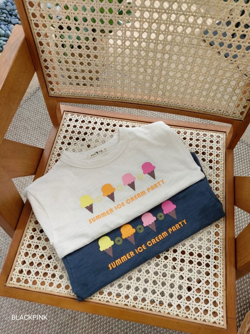 BLACK PINK - Korean Children Fashion - #Kfashion4kids - Ice Cream Slub Tee - 8