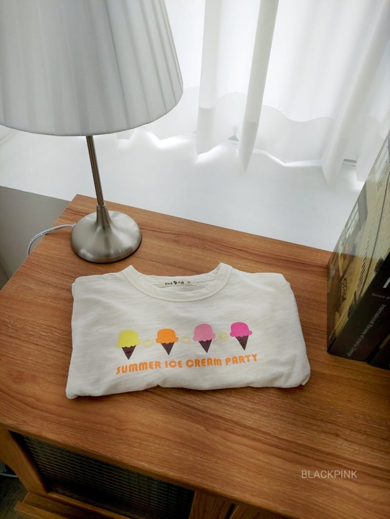 BLACK PINK - Korean Children Fashion - #Kfashion4kids - Ice Cream Slub Tee - 9