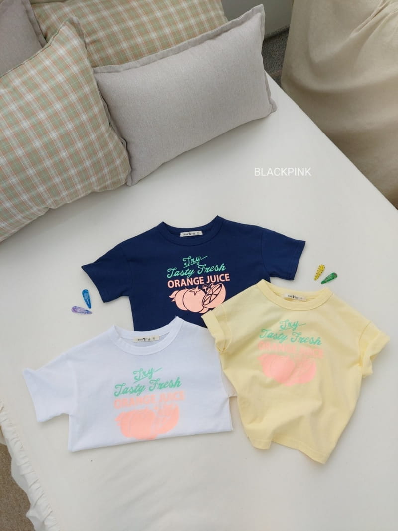 BLACK PINK - Korean Children Fashion - #Kfashion4kids - Orange Juice Tee