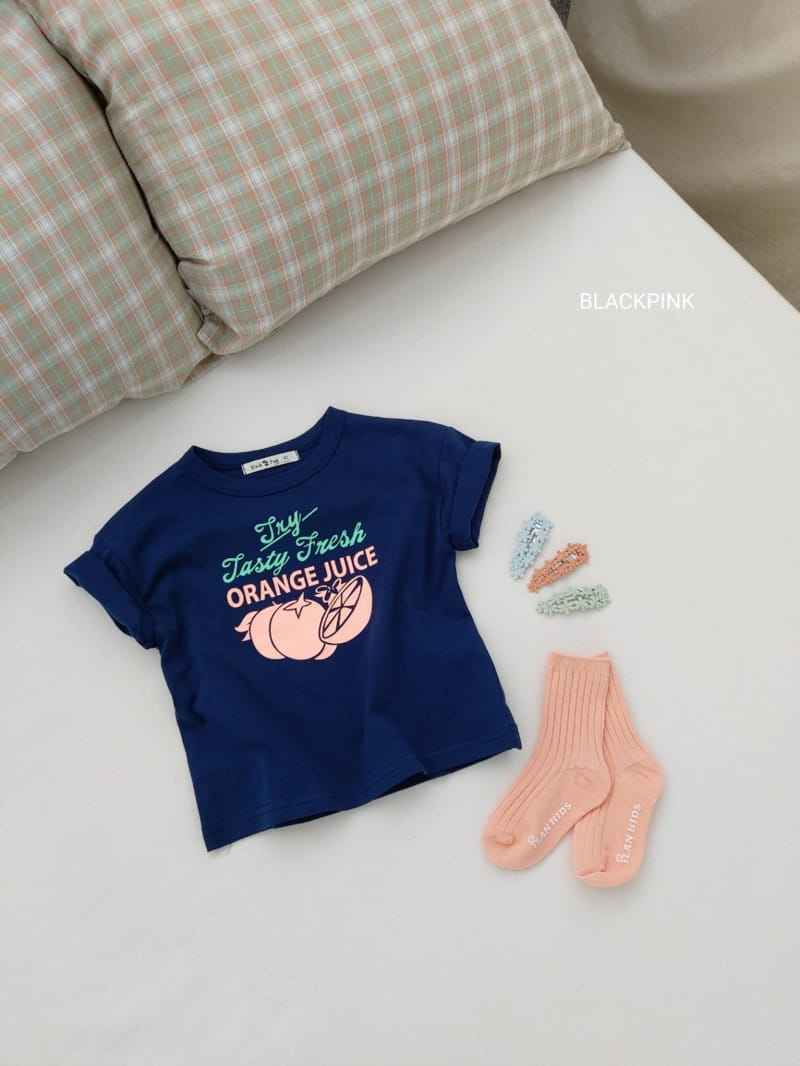 BLACK PINK - Korean Children Fashion - #Kfashion4kids - Orange Juice Tee - 10