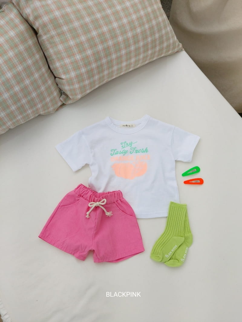 BLACK PINK - Korean Children Fashion - #Kfashion4kids - Orange Juice Tee - 12