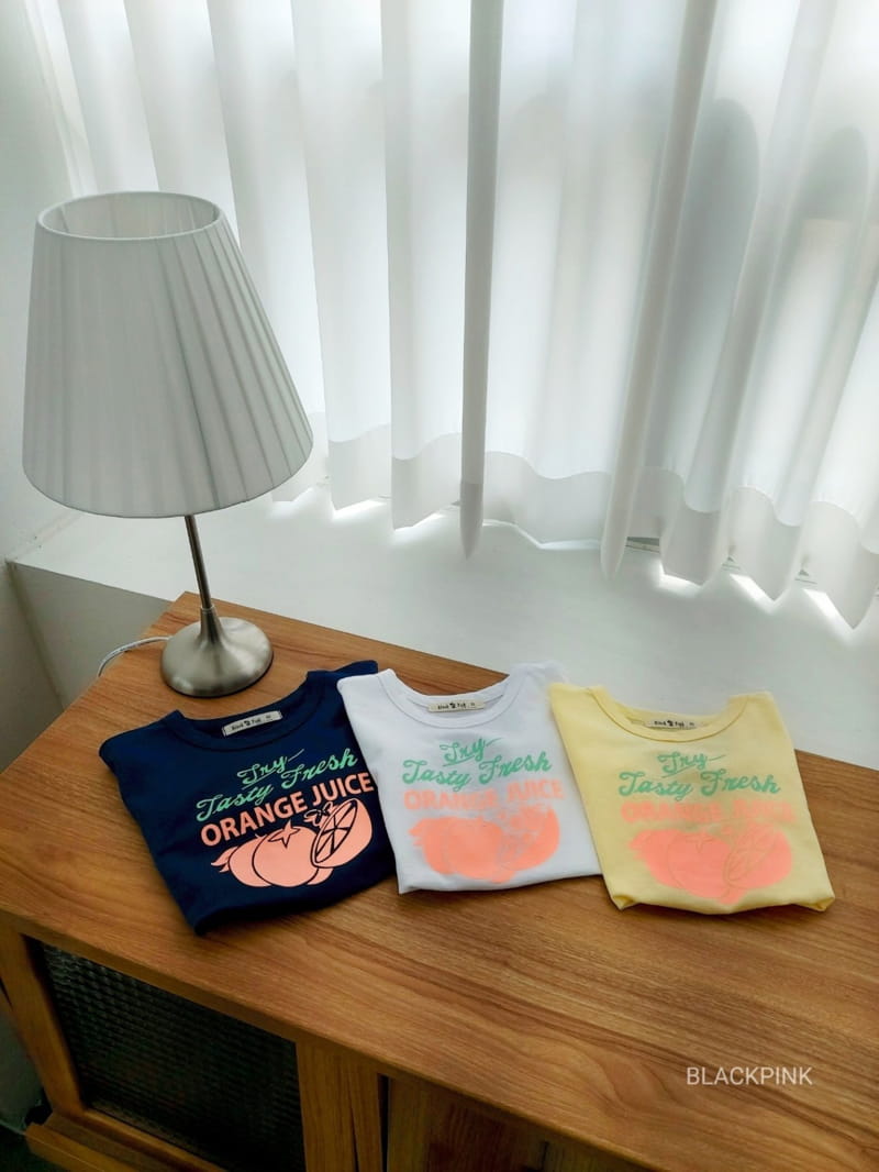 BLACK PINK - Korean Children Fashion - #Kfashion4kids - Orange Juice Tee - 4