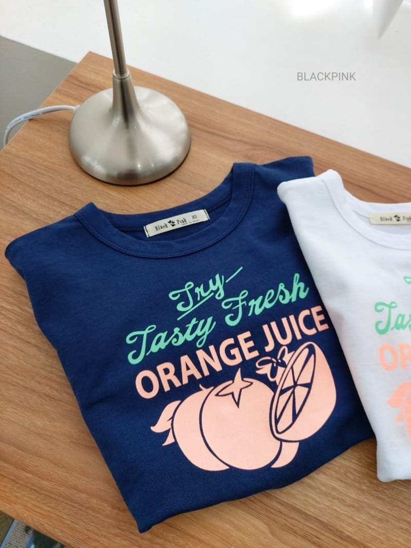 BLACK PINK - Korean Children Fashion - #Kfashion4kids - Orange Juice Tee - 6