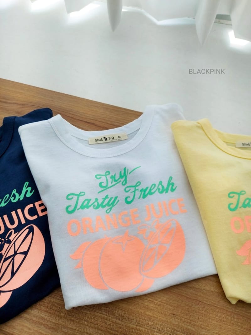 BLACK PINK - Korean Children Fashion - #Kfashion4kids - Orange Juice Tee - 7