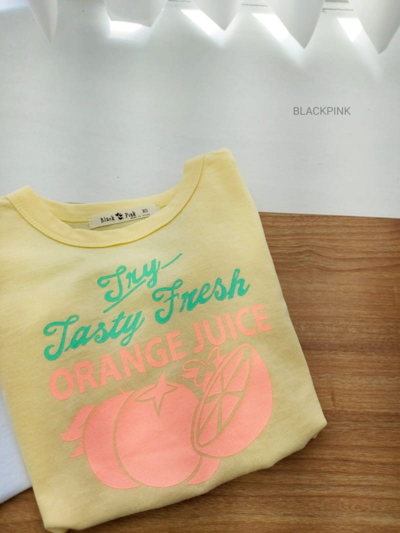 BLACK PINK - Korean Children Fashion - #Kfashion4kids - Orange Juice Tee - 8