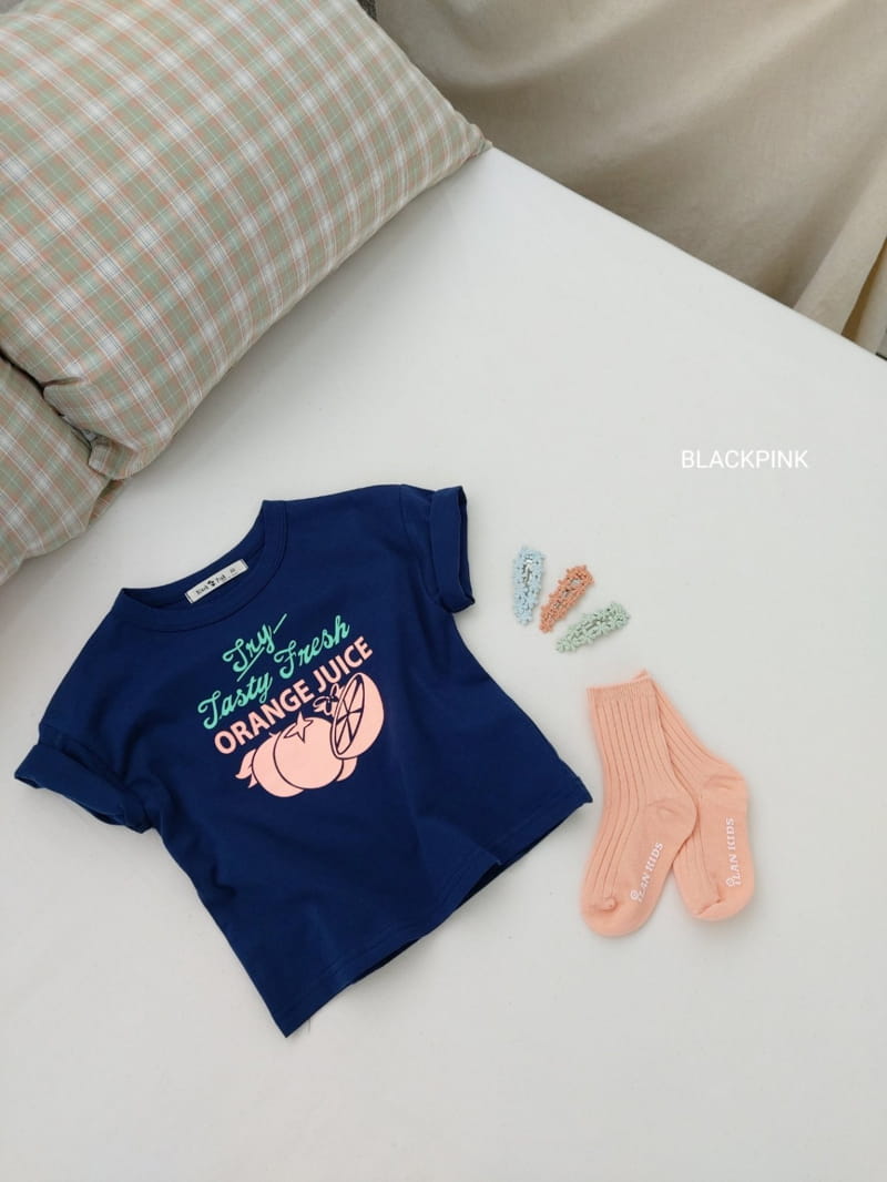 BLACK PINK - Korean Children Fashion - #Kfashion4kids - Orange Juice Tee - 9