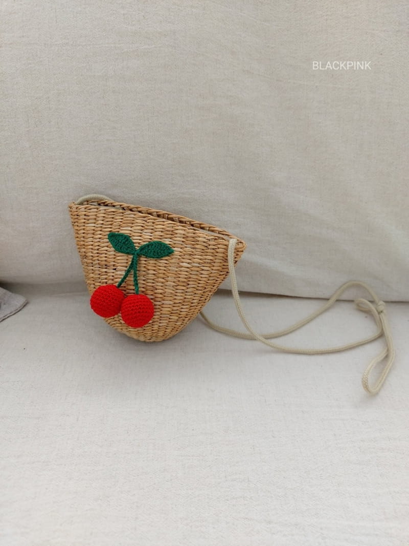 BLACK PINK - Korean Children Fashion - #Kfashion4kids - Red Cherry Straw Bag