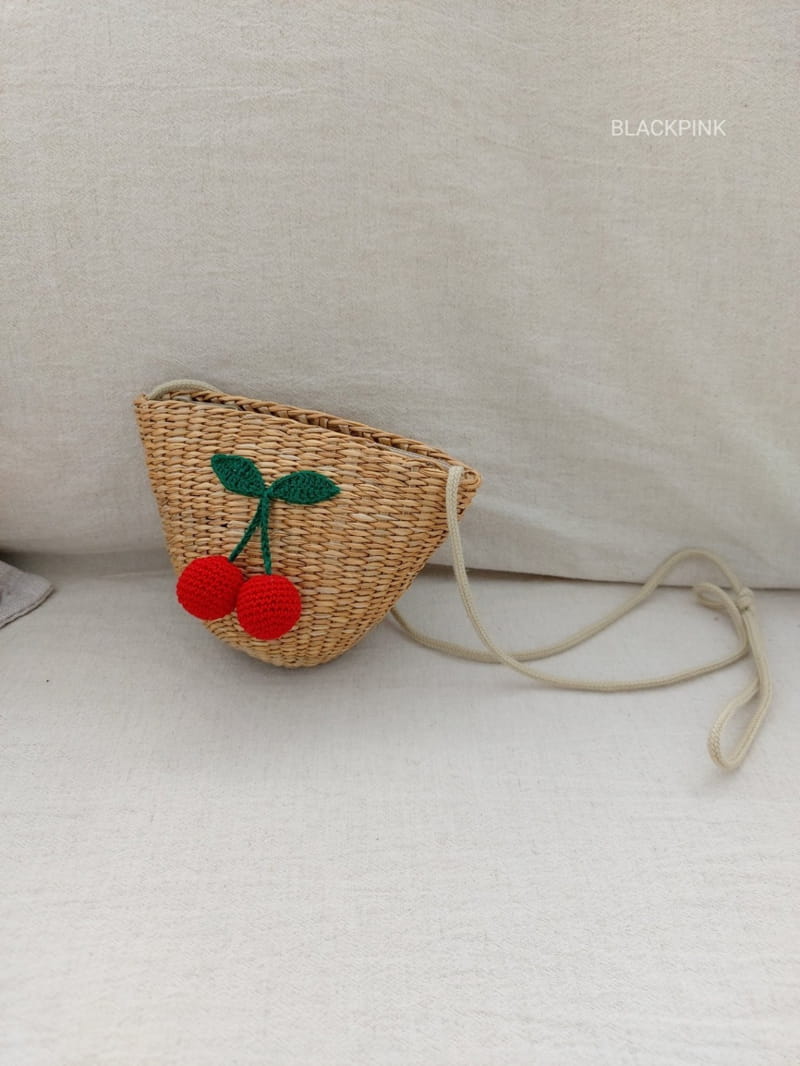BLACK PINK - Korean Children Fashion - #Kfashion4kids - Red Cherry Straw Bag - 2