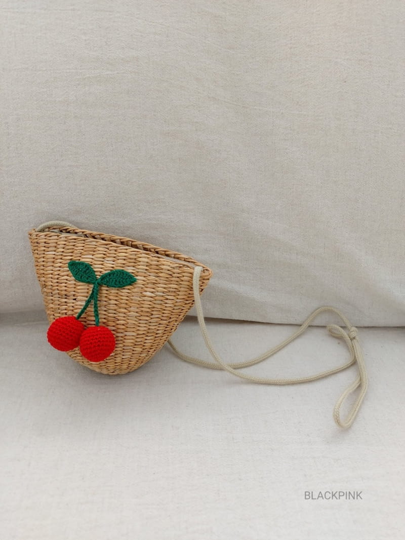 BLACK PINK - Korean Children Fashion - #Kfashion4kids - Red Cherry Straw Bag - 4