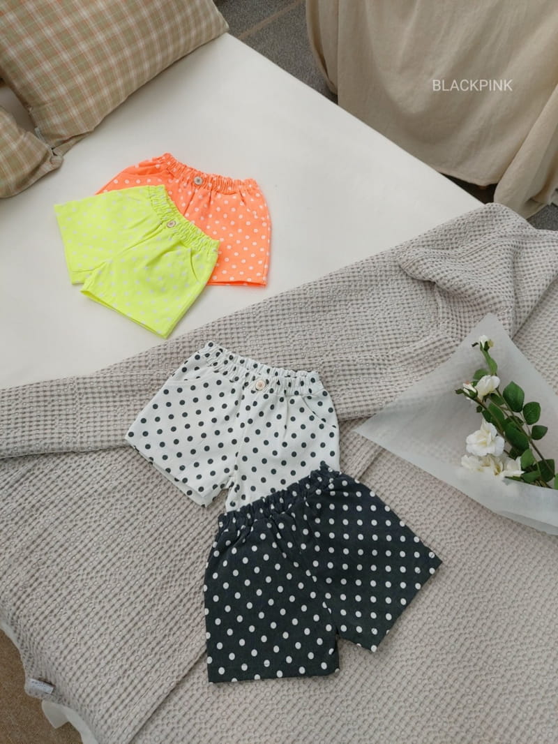 BLACK PINK - Korean Children Fashion - #Kfashion4kids - Dots Shorts - 3