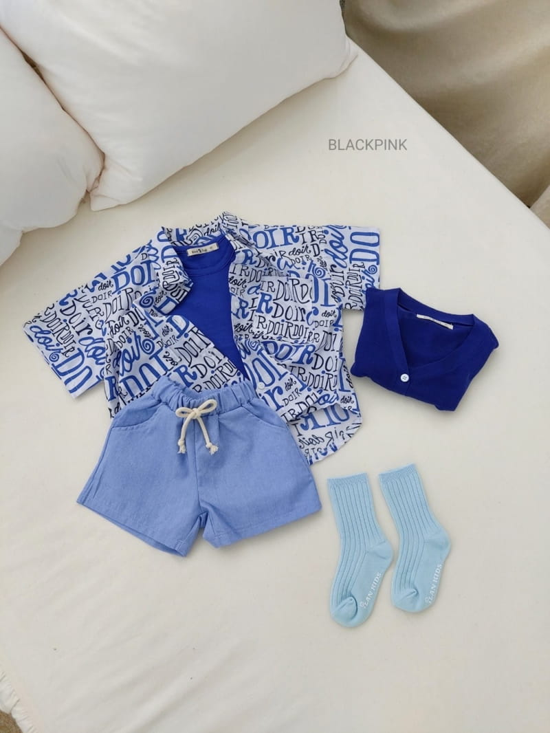 BLACK PINK - Korean Children Fashion - #Kfashion4kids - Lettering Shirt