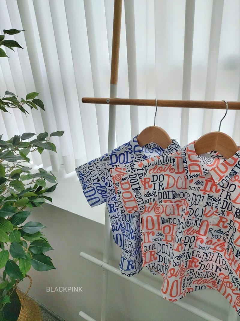 BLACK PINK - Korean Children Fashion - #Kfashion4kids - Lettering Shirt - 12
