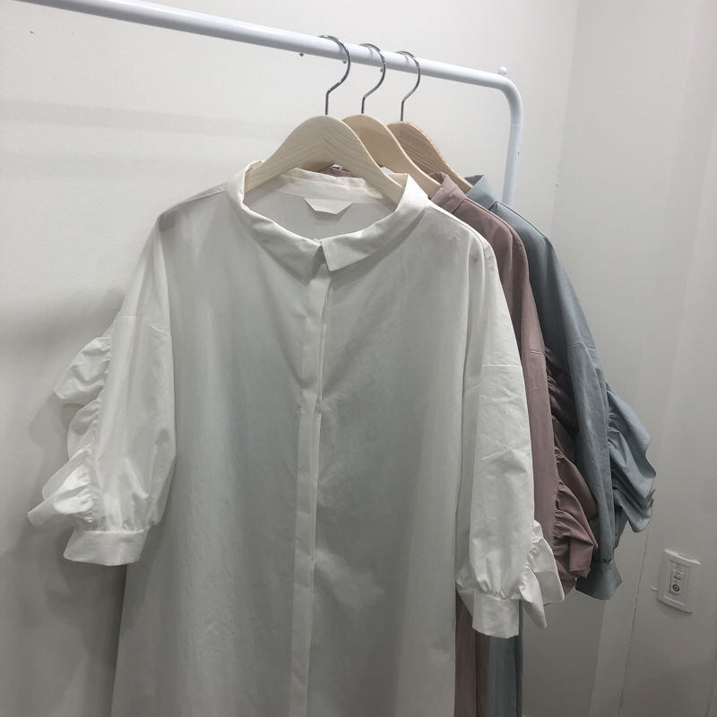 BLOOM - Korean Women Fashion - #Kfashion - Frill Shirt One-piece - 7