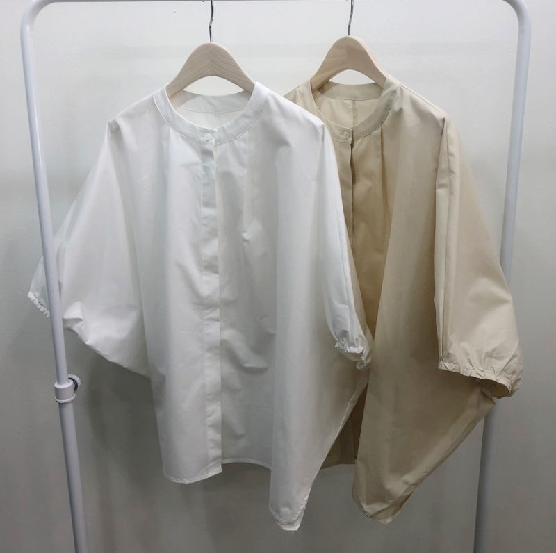 BLOOM - Korean Women Fashion - #Kfashion - Bean Cotton Volume Shirt