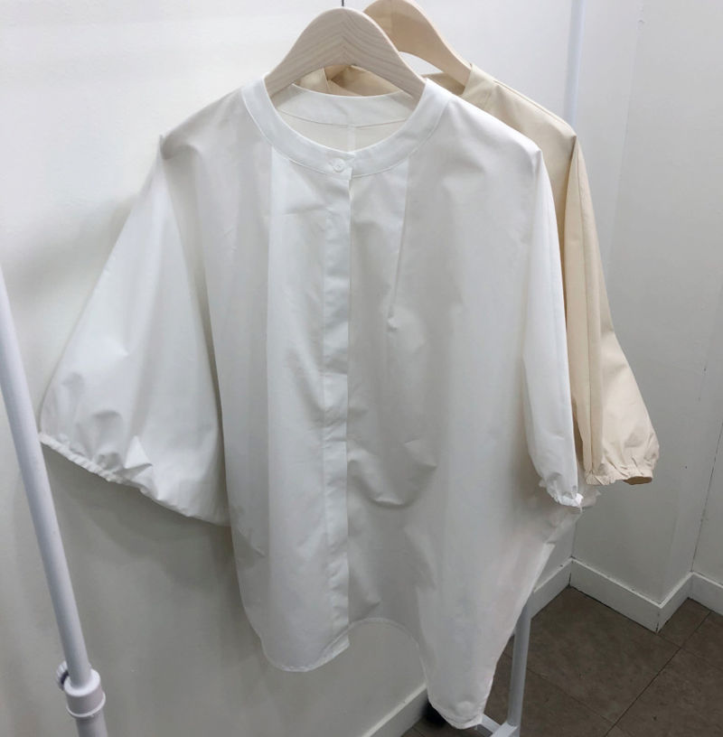 BLOOM - Korean Women Fashion - #Kfashion - Bean Cotton Volume Shirt - 3