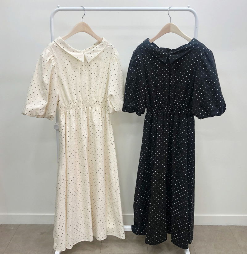 BLOOM - Korean Women Fashion - #Kfashion - Bloom Dot Smocked One-piece