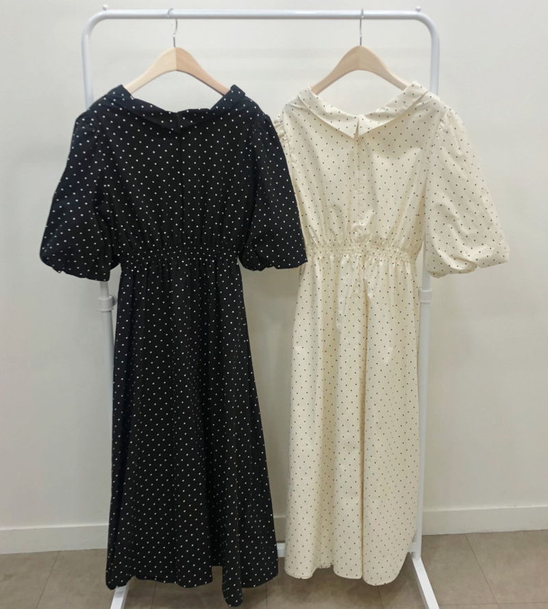 BLOOM - Korean Women Fashion - #Kfashion - Bloom Dot Smocked One-piece - 11