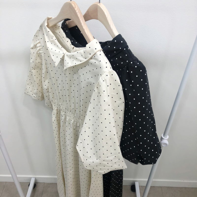 BLOOM - Korean Women Fashion - #Kfashion - Bloom Dot Smocked One-piece - 4