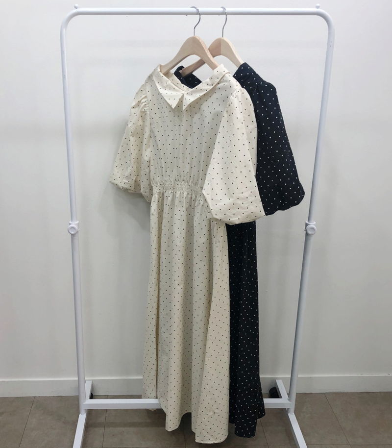 BLOOM - Korean Women Fashion - #Kfashion - Bloom Dot Smocked One-piece - 5