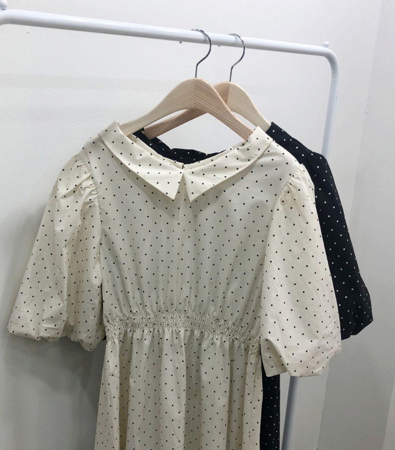 BLOOM - Korean Women Fashion - #Kfashion - Bloom Dot Smocked One-piece - 8