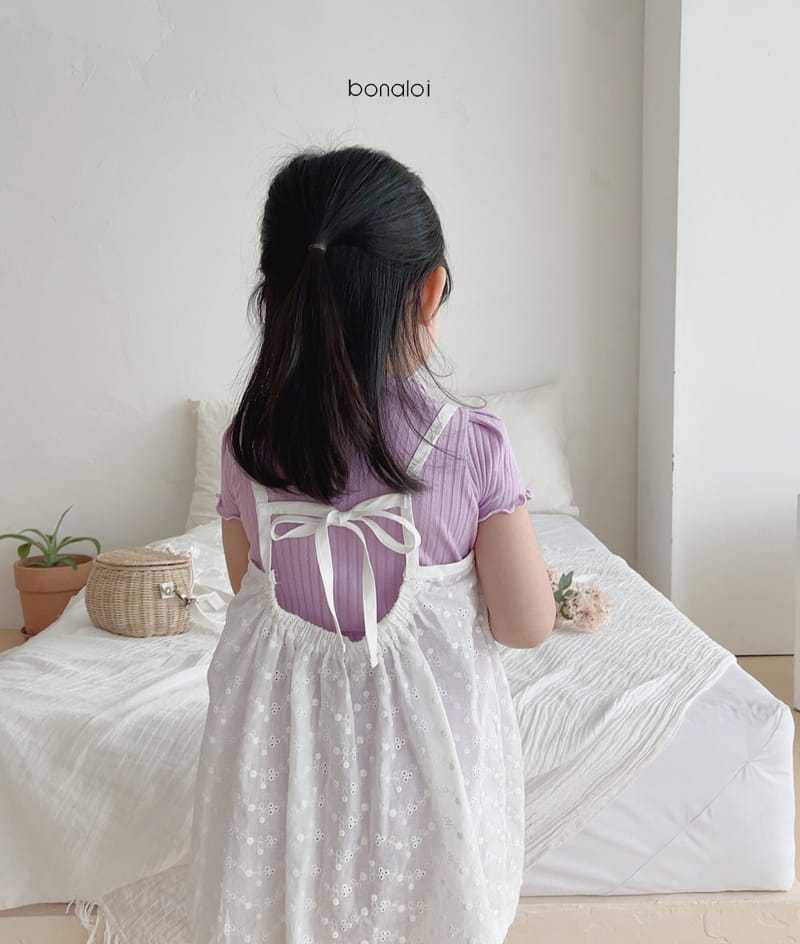 BONALOI - Korean Children Fashion - #Kfashion4kids - Rip Short Sleeves Bottom Set - 10