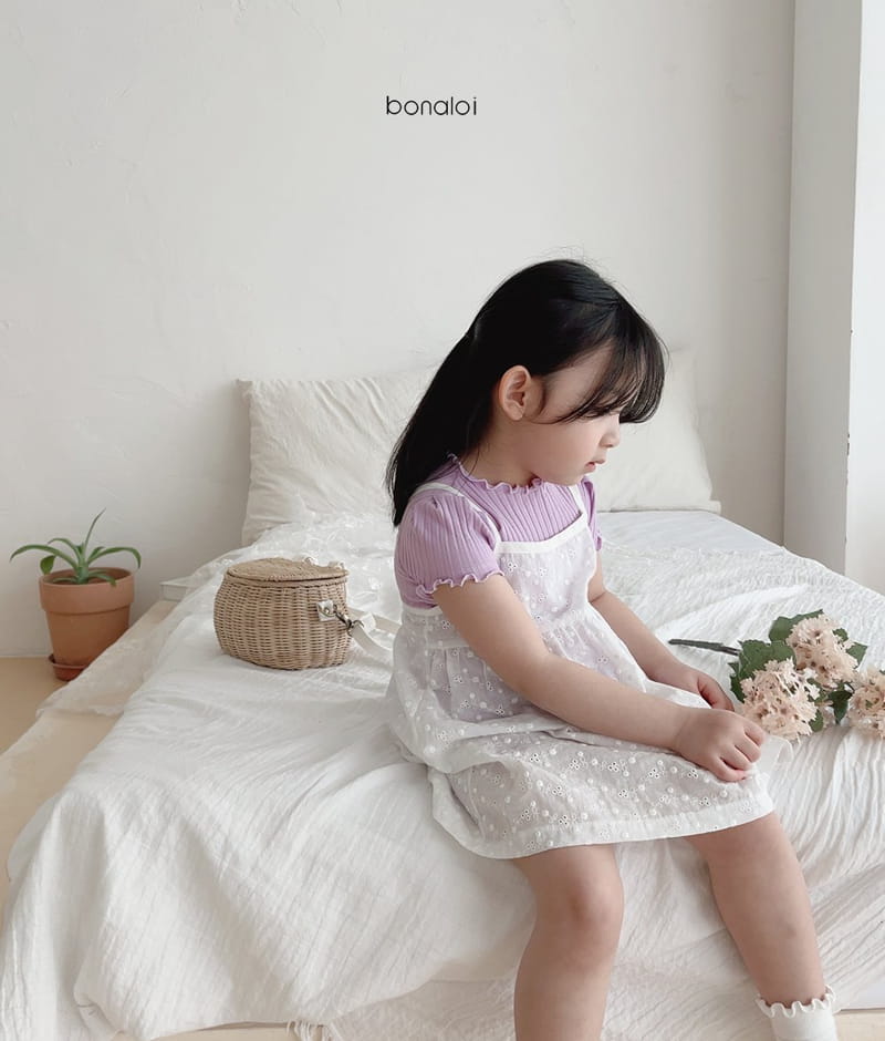 BONALOI - Korean Children Fashion - #Kfashion4kids - Rip Short Sleeves Bottom Set - 11