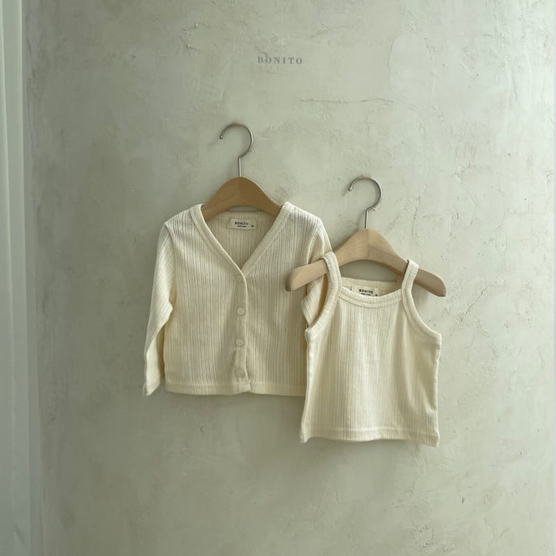 BONITO - Korean Children Fashion - #Kfashion4kids - Cardigan Sleeveless Set - 2