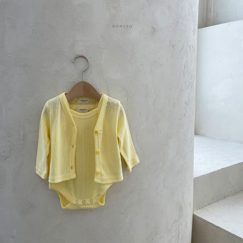 BONITO - Korean Children Fashion - #Kfashion4kids - Cardigan Bodysuit Set - 3